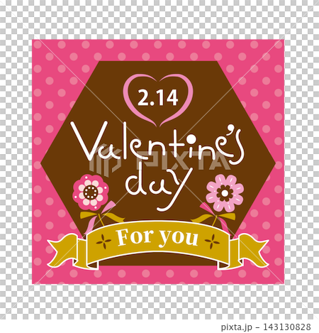 Valentine's title with flowers and ribbon Valentine's title with flowers and ribbon 143130828