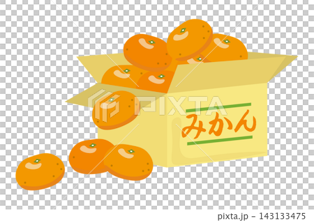 一幅插圖,描繪了從紙箱溢出的橘子。 一幅插圖,描繪了從紙箱溢出的橘子。 143133475