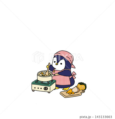 料理をするペンギンのイラスト 料理をするペンギンのイラスト 143133663