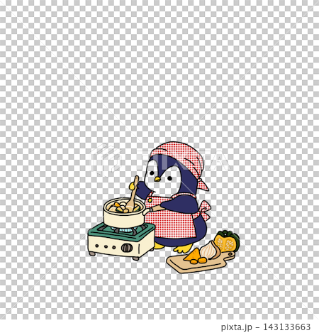 料理をするペンギンのイラスト 料理をするペンギンのイラスト 143133663