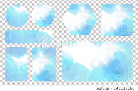 A unique frame icon set featuring dots and watercolor washes. A unique frame icon set featuring dots and watercolor washes. 143135166