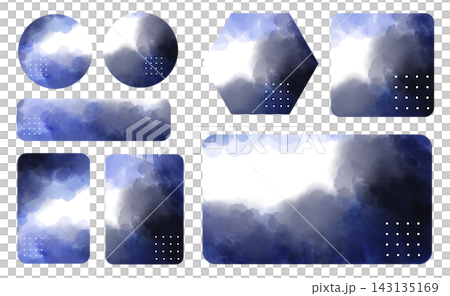 A unique frame icon set featuring dots and watercolor washes. A unique frame icon set featuring dots and watercolor washes. 143135169
