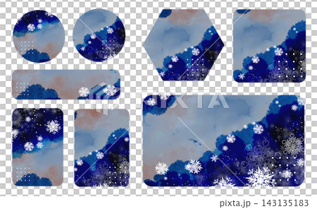 A unique frame icon set featuring dots and watercolor washes. A unique frame icon set featuring dots and watercolor washes. 143135183