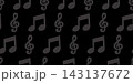 音楽記号のリズムが流れる連続模様の背景イラスト 143137672