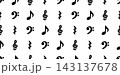 音楽記号の繰り返し模様デザイン背景素材 143137678
