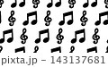 音符とト音記号の連続模様 143137681