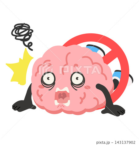 Brain burnout and mental exhaustion character suffering from work stress and fatigue Brain burnout and mental exhaustion character suffering from work stress and fatigue 143137902