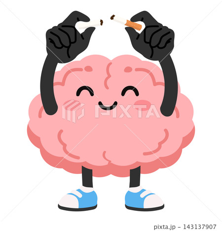 Quitting smoking healthy brain concept for nicotine addiction recovery Quitting smoking healthy brain concept for nicotine addiction recovery 143137907