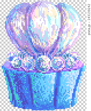 Pearls cupcake in pixel art 143139242