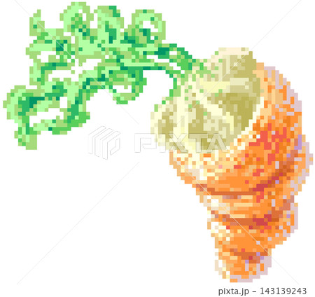 Carrot cream horn in pixel art 143139243