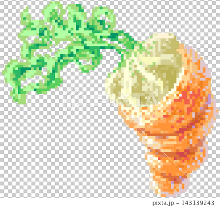 Carrot cream horn in pixel art Carrot cream horn in pixel art 143139243