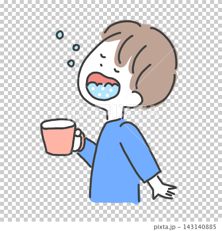うがいをする男の子のイラスト 143140885