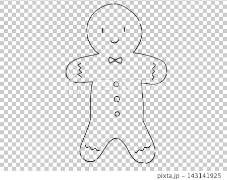 Simple line drawing of a gingerbread man Simple line drawing of a gingerbread man 143141925