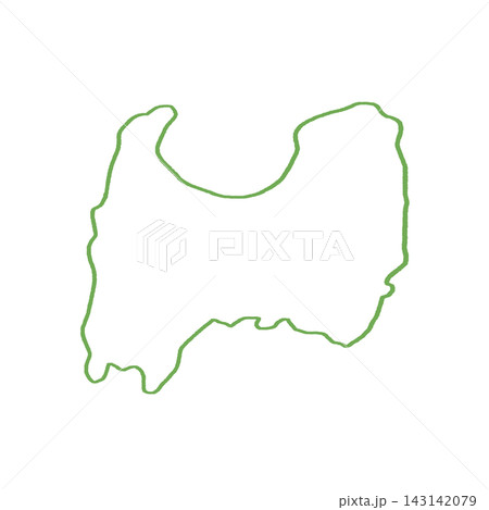 手描き 線画の富山県 地図のイラスト 手描き 線画の富山県 地図のイラスト 143142079