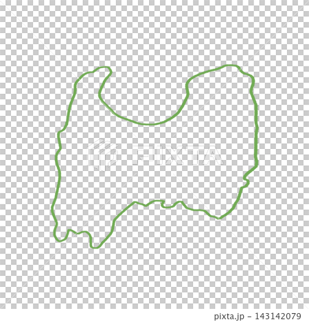 手描き 線画の富山県 地図のイラスト 手描き 線画の富山県 地図のイラスト 143142079