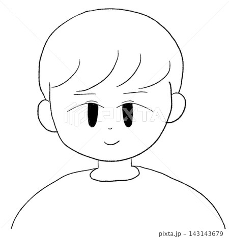 男性のイラスト 上半身 モノクロ 男性のイラスト 上半身 モノクロ 143143679