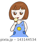 レトロな女の子のイラスト　上半身 143144534