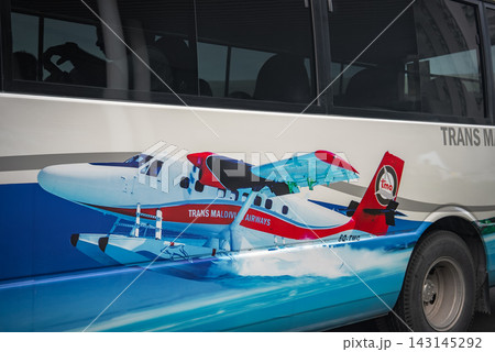Shuttle bus with Trans Maldivian Airways livery in Male Maldives 143145292