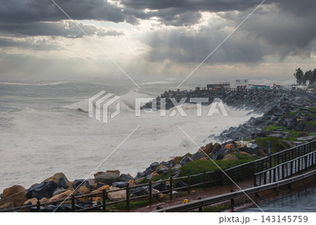 Storm waves crash against the rocky coastline of Cape Town Storm waves crash against the rocky coastline of Cape Town 143145759