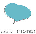 手描きのシンプルなふきだし6(青) 手描きのシンプルなふきだし6(青) 143145915
