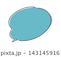 手描きのシンプルなふきだし12(青) 手描きのシンプルなふきだし12(青) 143145916