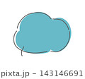 手描きのシンプルなふきだし9(青) 手描きのシンプルなふきだし9(青) 143146691