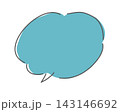 手描きのシンプルなふきだし10(青) 手描きのシンプルなふきだし10(青) 143146692
