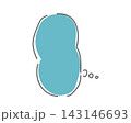 手描きのシンプルなふきだし11(青) 手描きのシンプルなふきだし11(青) 143146693