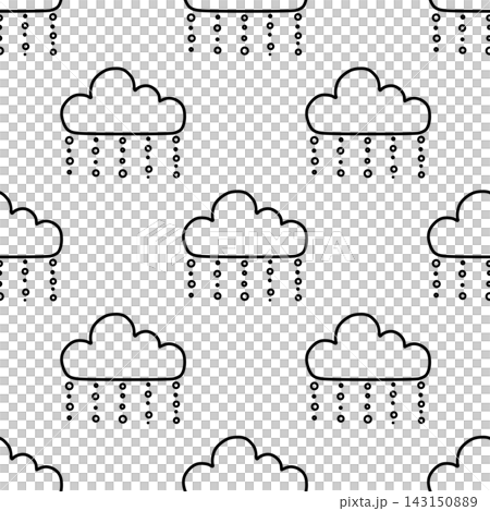Seamless pattern of snow and clouds, winter background, black. Seamless pattern of snow and clouds, winter background, black. 143150889