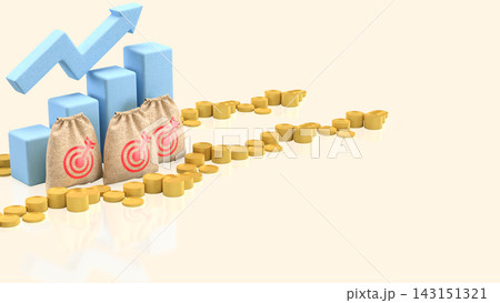 Growing Savings and Investment Goals with Money Bags 3d render. 143151321