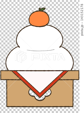 Illustration of Kagami Mochi (rice cake offering) as a New Year's decoration Illustration of Kagami Mochi (rice cake offering) as a New Year's decoration 143152178