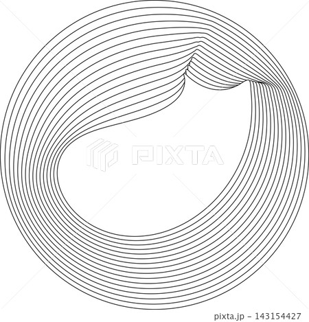 Circle white overlapping blend. Design element for frame, label, tag 143154427