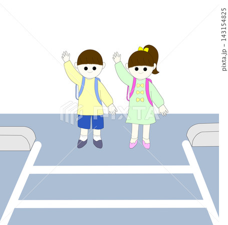 横断歩道を渡る子供 横断歩道を渡る子供 143154825
