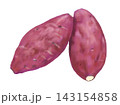 白バックにさつま芋が二つ並んだ秋の味覚イラスト！ 143154858