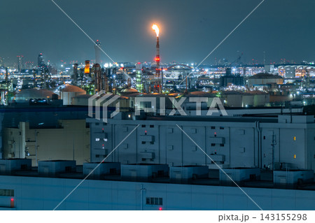 川崎マリエンから望む京浜工業地帯と都市夜景 川崎マリエンから望む京浜工業地帯と都市夜景 143155298