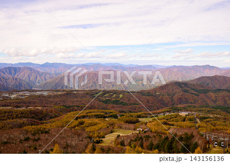 那須高原の紅葉 スキー場山頂からの風景 那須高原の紅葉 スキー場山頂からの風景 143156136