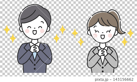 Deeply moved male and female employees Deeply moved male and female employees 143156662