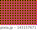 チェック四角　オレンジ×黒×紫の背景素材 143157671