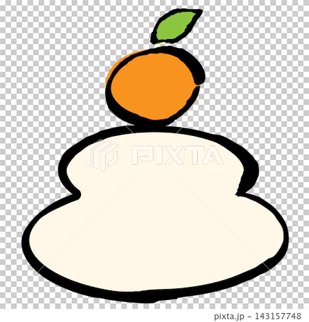 Illustration of a Kagami Mochi (rice cake offering) painted with a brush - Vector illustration Illustration of a Kagami Mochi (rice cake offering) painted with a brush - Vector illustration 143157748