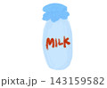 シンプルな牛乳のイラスト　瓶 143159582