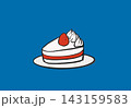 シンプルなケーキのイラスト　青い背景 143159583