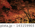 ライトアップされ赤やオレンジ色が鮮やかな筑波山の紅葉 143159903