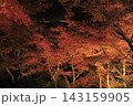 ライトアップされ赤やオレンジ色が鮮やかな筑波山の紅葉 143159905