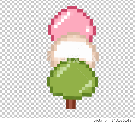 Pixel art hanami dango japanese sweet rice dumpling dessert retro game element sticker print visual graphic clipart artwork design icon element illustration 143160145