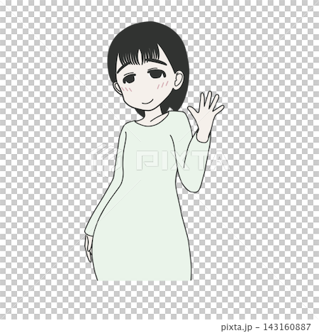 An illustration of a woman waving goodbye with a wistful expression, saying "See you later." An illustration of a woman waving goodbye with a wistful expression, saying "See you later." 143160887