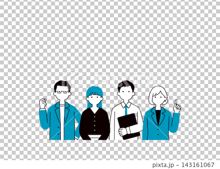 A set of vector illustrations of the upper body of a young, energetic businessman or businesswoman working in an office. A set of vector illustrations of the upper body of a young, energetic businessman or businesswoman working in an office. 143161067