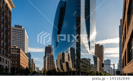 skyscrapers in business district skyscrapers in business district 143162699