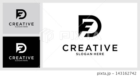 FD or DF initial letter logo design vector 143162742