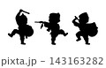 エイサー デフォルメシルエット ベクターイラスト 沖縄 143163282