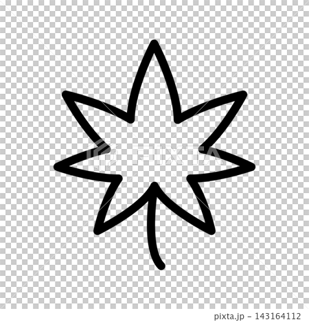 Simple leaf line art icon (autumn leaves) Simple leaf line art icon (autumn leaves) 143164112